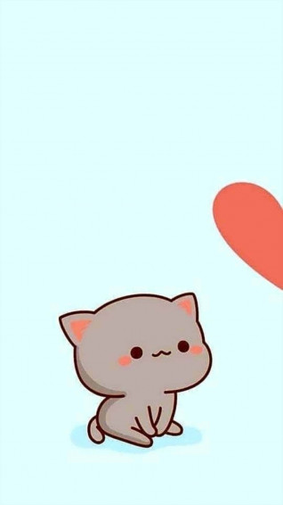 Matching Anime Cat Half Heart Wallpaper