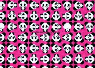 Super Kawaii Panda Print With Light Pink Background From
