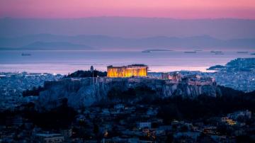 Wallpaper Id Architecture Sunset Sea Acropolis Athens