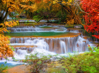 Tenasserim Hills Fall Erawan National Park Thailand Waterfall Nature Wallpaper