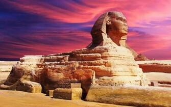 Wallpaper Sunset Cairo Giza Sphinx Egypt Statue