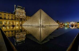 Photo Louvre Pyramid Night Paris By Train