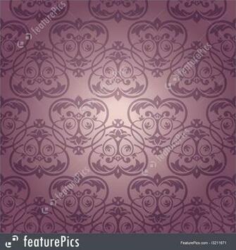Abstract Patterns Purple Damask Wallpaper Stock Illustration