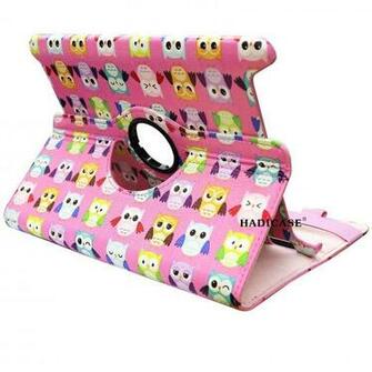 Kindle Fire HDx Cute Owls Bird Camo Tree Rotating Case Cover