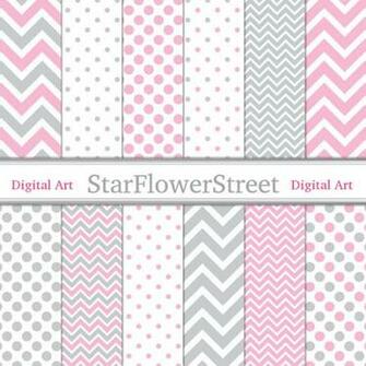 Pink And Grey Chevron Wallpaper Polka Dot Girl Digital
