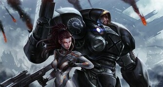 Kerrigan N Jim Raynor By Siakim