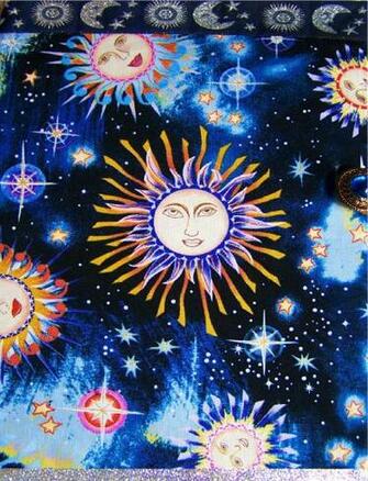 Celestial Sun And Moon Background A Silver Metallic Ribbon