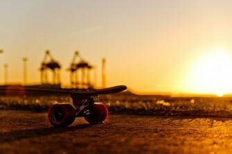 Longboard Sunset Sonnenuntergang Bremerhaven Wallpaper