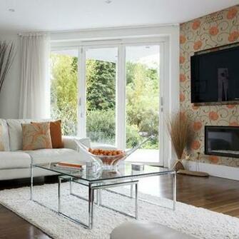 Living Room Wallpaper Feature Wall Grasscloth