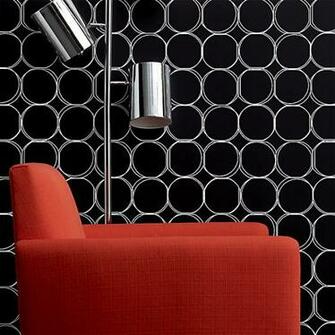Orbit Large Black Self Adhesive Wallpaper Cb2