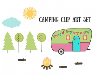 Vintage Retro Camping Clip Art Set By Starsunflowerstudio On