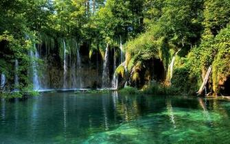 Lake Wallpaper Hidden Waterfall HD