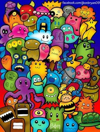 Cute Doodle Monsters Colored By Bon09