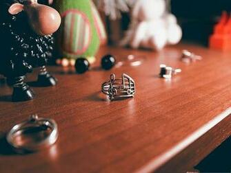 Romantic Wallpaper Metal Rings Beside Cute Dolls The Symbol Of Love