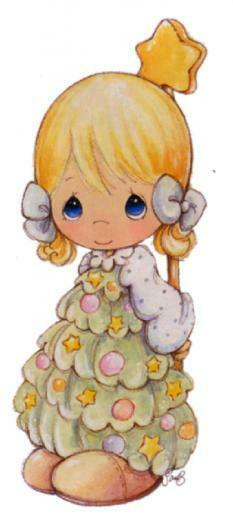 Precious Moments Ilustraciones Tarjeta Navidad Tama O Grande