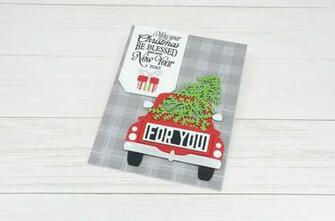 Christmas Card Truckin Through The Season Red Vintage Truck