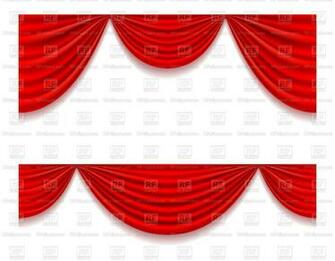 Red Theatrical Curtain Illustration Isolated On White Background