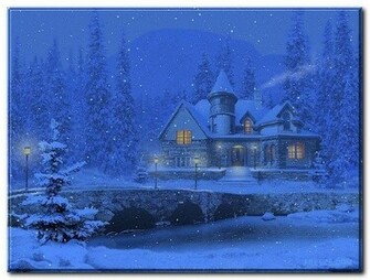 Christmas Cottage Wallpaper