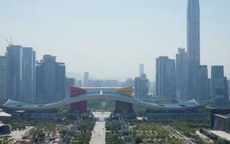 Wallpaper Shenzhen Civic Center Skyscrapers Mist China