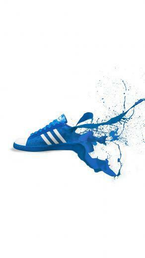 Adidas Blue Shoes Sneakers Logo Art iPhone Wallpaper Wallpaperask