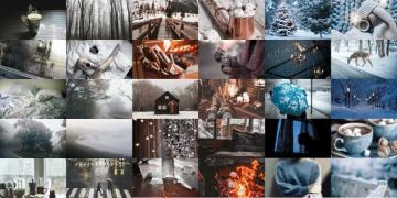 Winter Cozy Aesthetic Collage Christmas Desktop Wallpaper