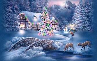 Winter Christmas Scenery HD Wallpaper