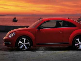 Wallpaper Volkswagen Fusca Red Side