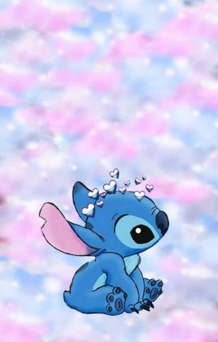 Cute Stitch Background In Clouds