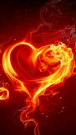 Heart Fire Sony Ericsson Vivaz Cell Phone Wallpaper Jpg