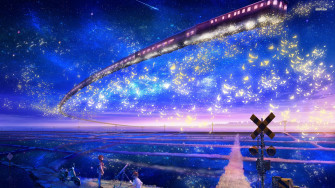 Anime Night Sky Background Wallpaper
