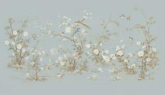 Chinoiserie Blue Wallpaper Mural Feminine Elegance
