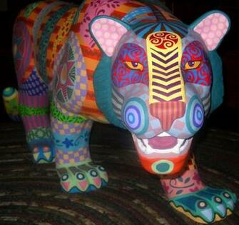 Folk Art Tiger Wallpaper