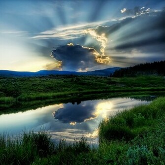 Cloudy Sunrise Nature Scenery iPad Background