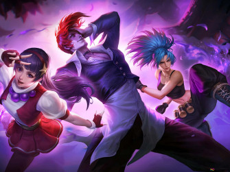 A Group Of Characters In Purple Wallpaper