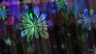 Hearts Abstract Flower Flowers Summer Dark Floral Wallpaper