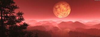 3d Wallpaper Crimson Mist Dualscreen Size