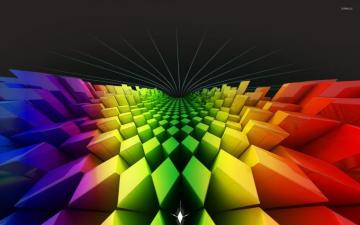 Rainbow Rhombuses Wallpaper 3d