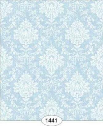 Dollhouse Wallpaper Princess Damask Blue