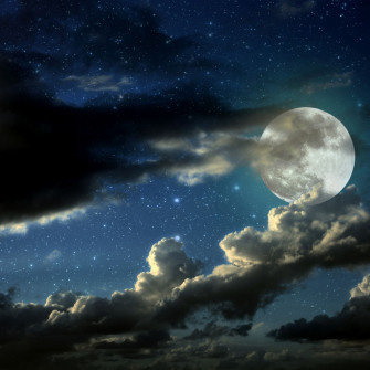 Full Moon Stars Clouds Shadows iPad Air Wallpaper