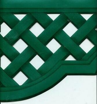Country Lattice Look Green Sculptured Wallpaper Border
