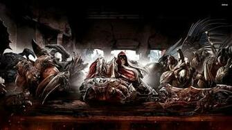 Four Horsemen At The Table In Darksiders Wallpaper Game
