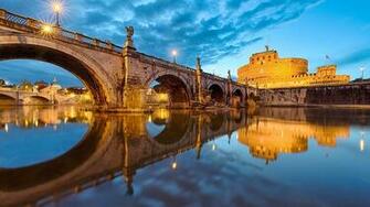 Vaticano St Angelo Bridge Luzes Rio Pap Is De Parede