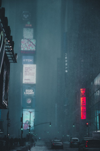 Vehicles On Road During Night Time Photo New York Image