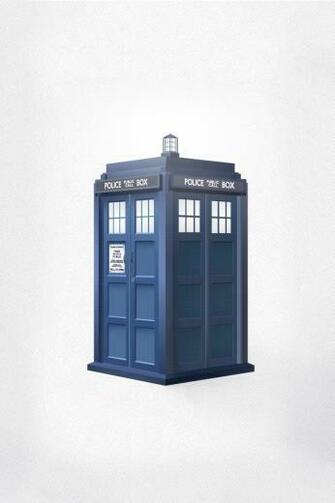 Minimalist Tardis iPhone Lock Screen Wallpaper
