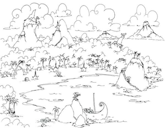Coloring A Monkey Pirate Cove