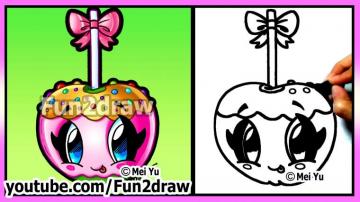 Cartoon Fruit Drawings Draw Easy Kawaii Food Fun2draw
