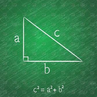 Pythagorean Theorem On Blackboard Vector Image