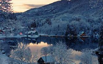 Snow Village Wallpaper