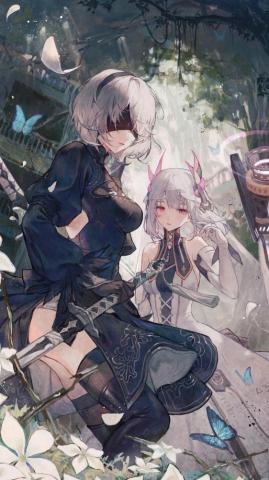 Wallpaper Video Game Art Nier Automata Yorha 2b Punishing