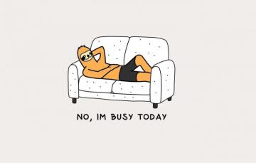 Wallpaper Sofa Mood Humor Sloth Laziness Image For Desktop